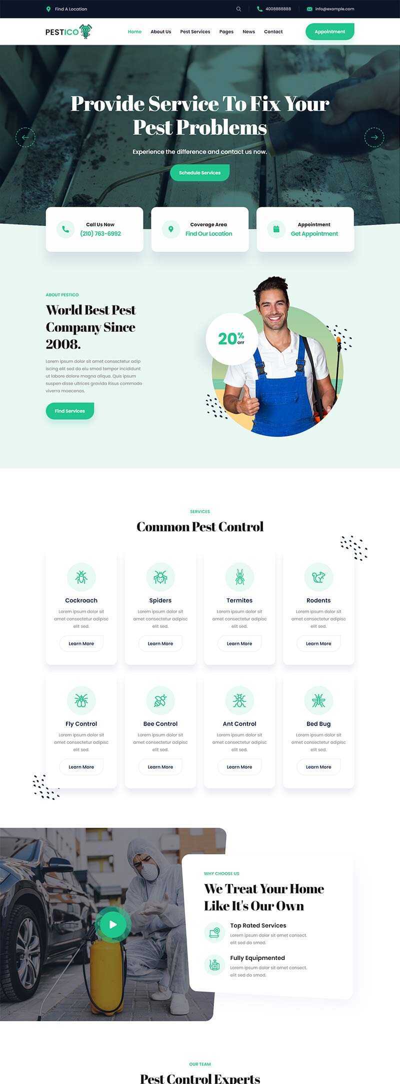 响应式害虫防治服务公司官网html模板 - 源空间
