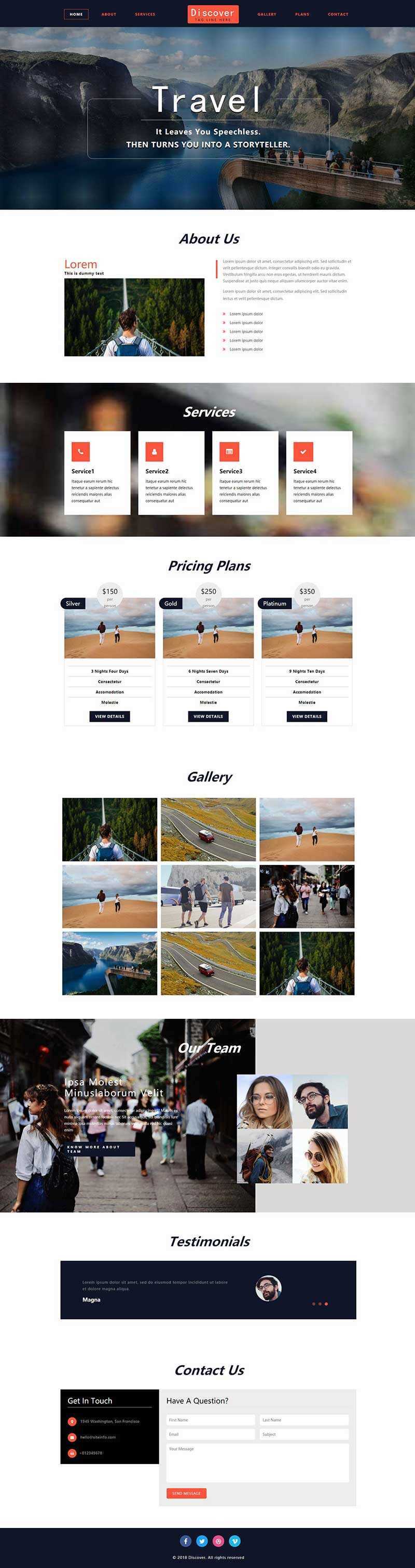 大气宽屏展示型旅游网页html模板 - 源空间