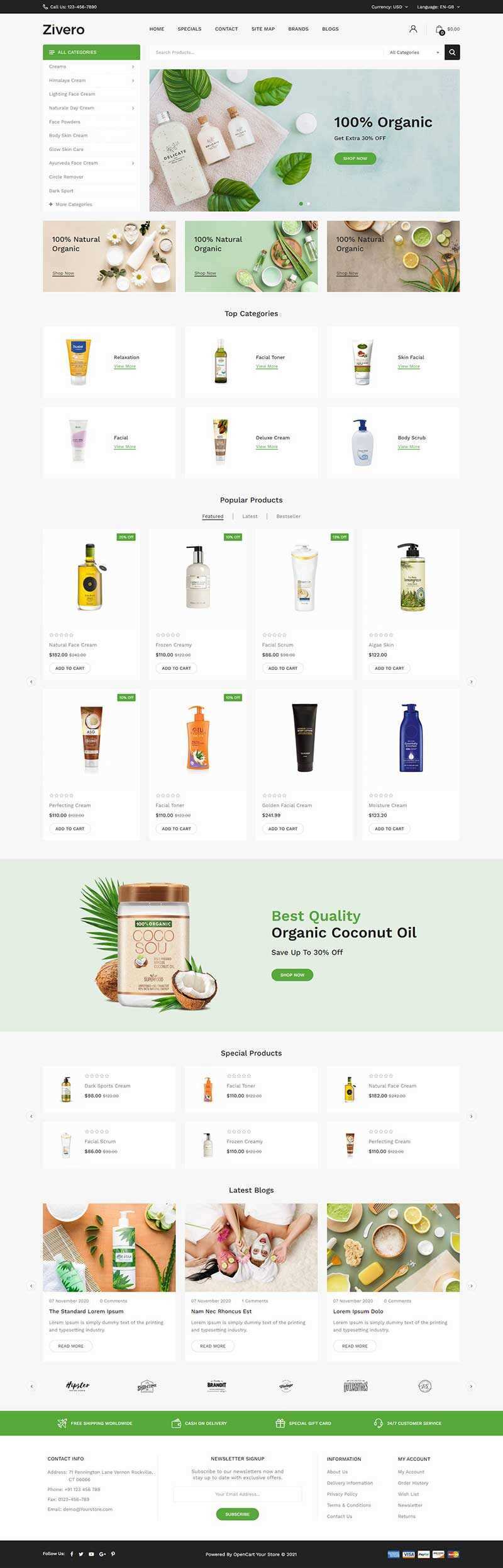 小清新洗护用品商城网页html模板 - 源空间