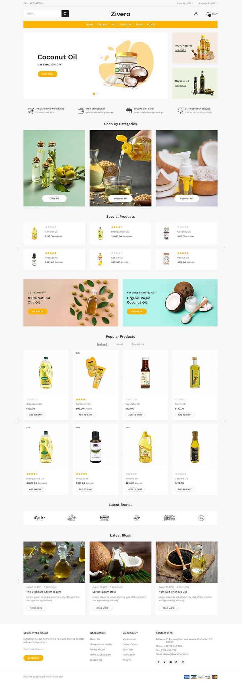 清爽风格食用油网上商城html模板 - 源空间