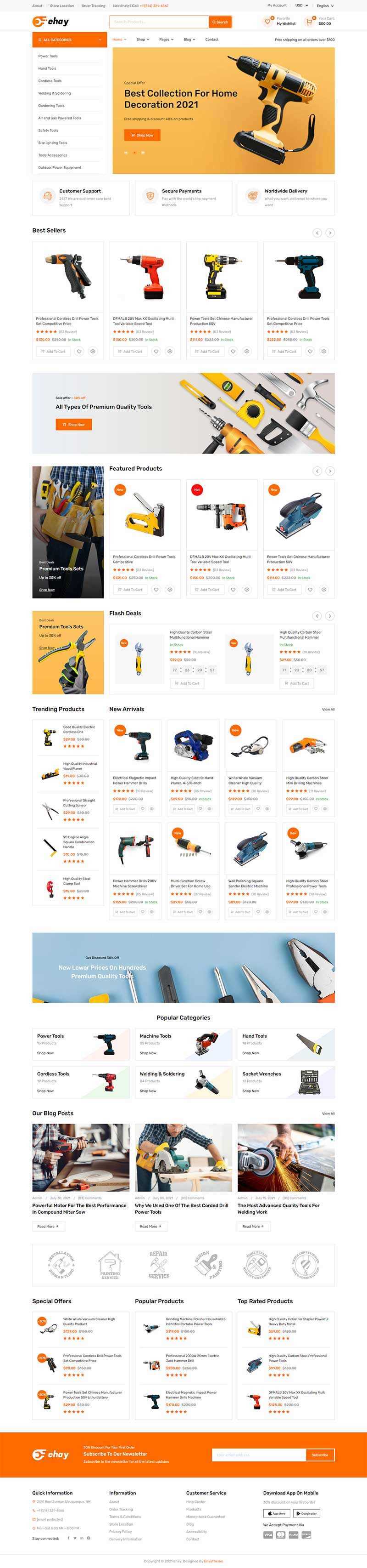 响应式橙色的家用电器商城html模板 - 源空间