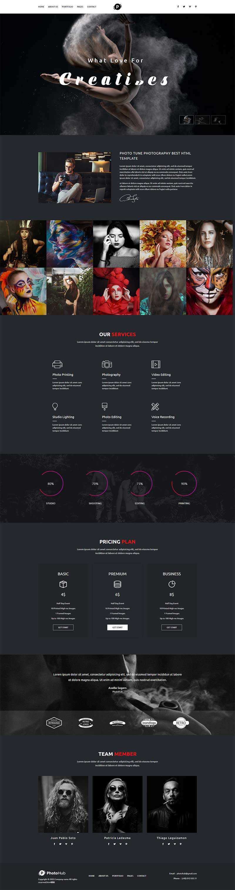 HTML5摄影俱乐部作品展示网站html模板 - 源空间
