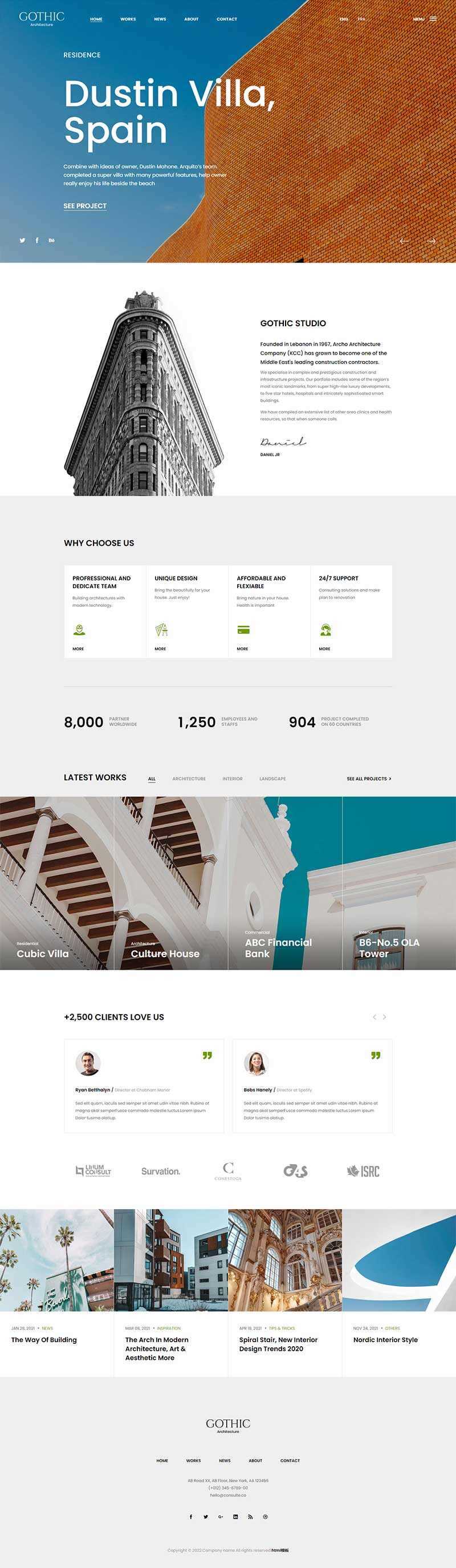 建筑施工设计服务公司网站html模板 - 源空间