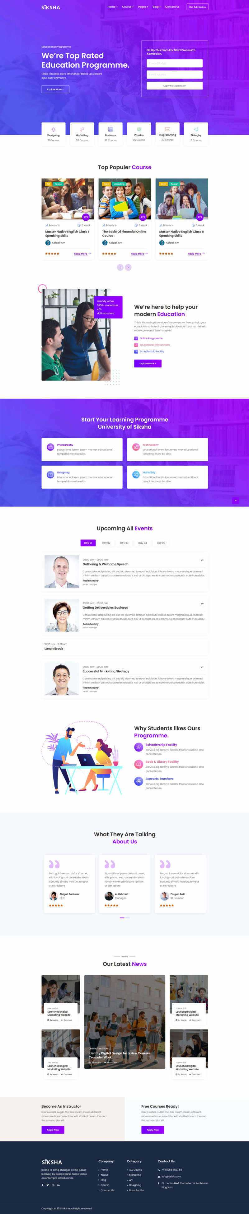 在线课程教育服务机构html模板 - 源空间