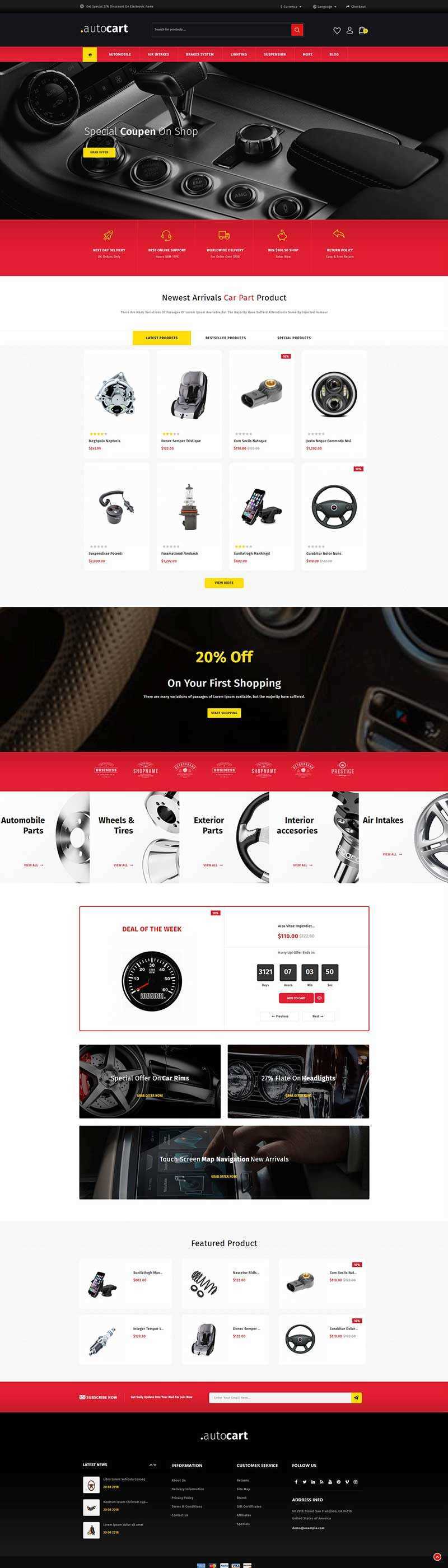 高端大气的汽车零件电商网站html模板 - 源空间