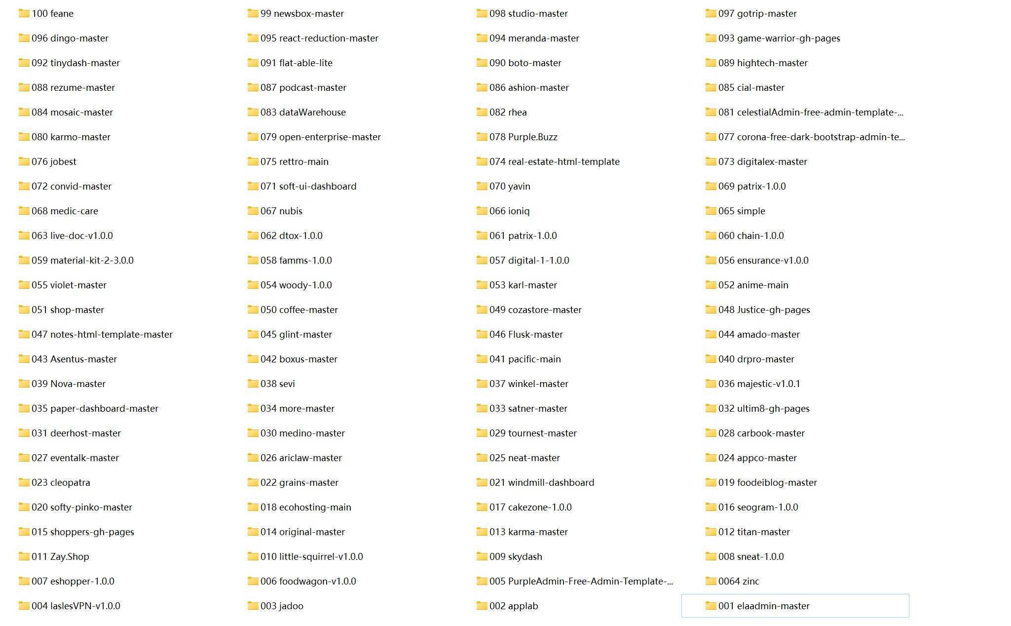2022年新款100个HTML5模板 包含后台和各类型前端 - 源空间