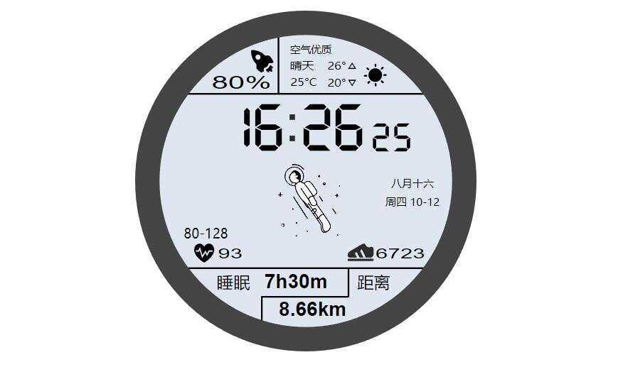华为太空人表盘GT2HTML源码 - 源空间