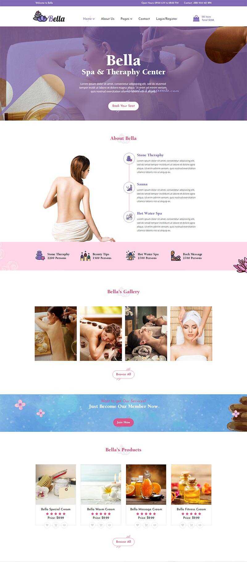 Bootstrap响应式Spa养生馆电商网站html模板 - 源空间