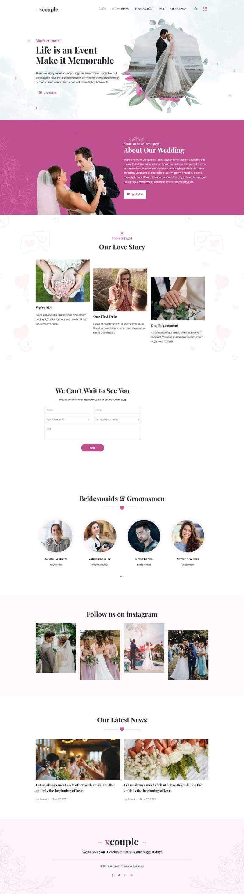 婚礼图片相册展示HTML模板 - 源空间