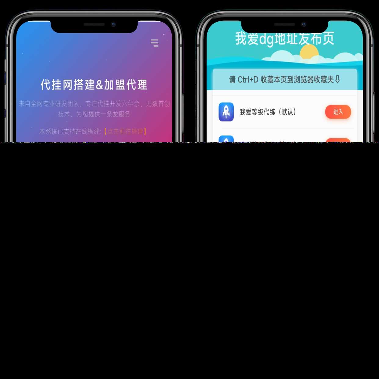 分享一款好看的D挂单页+加盟代理+网址发布页+app下载页 - 源空间