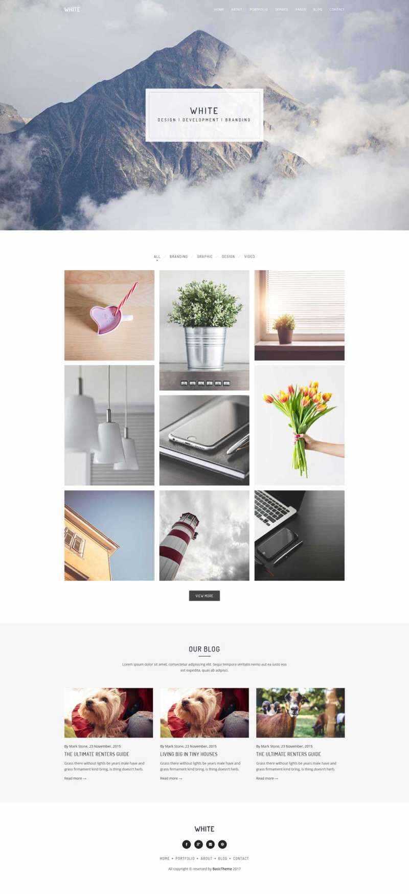 bootstrap轻量级图片相册博客html模板 - 源空间