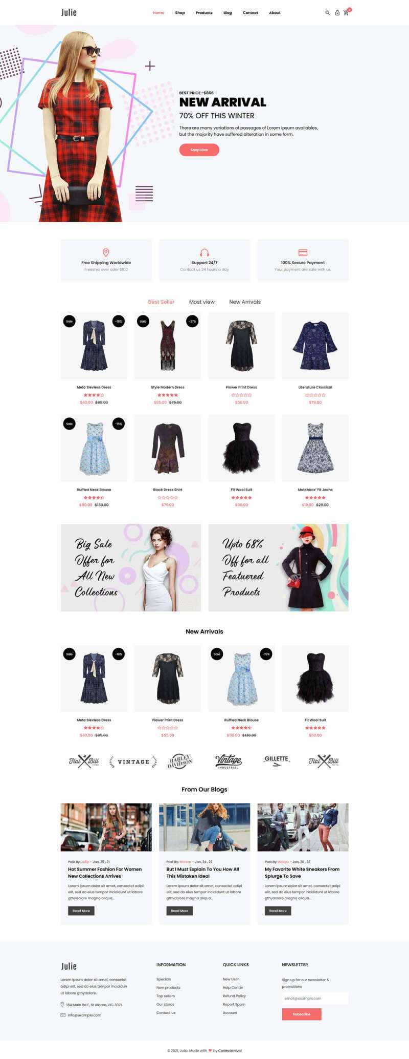 bootstrap简洁的时尚女装电商html模板 - 源空间