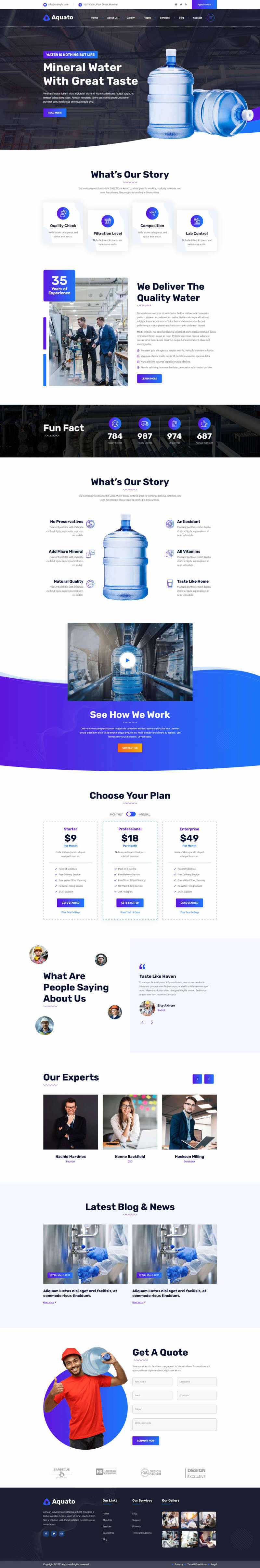 bootstrap饮用水送货服务公司网站HTML模板 - 源空间
