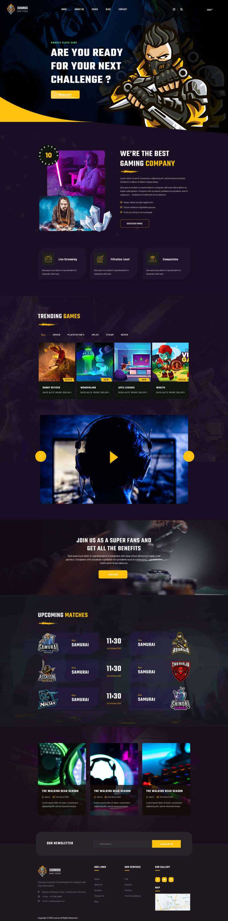 电子竞技游戏行业html5网站模板 - 源空间