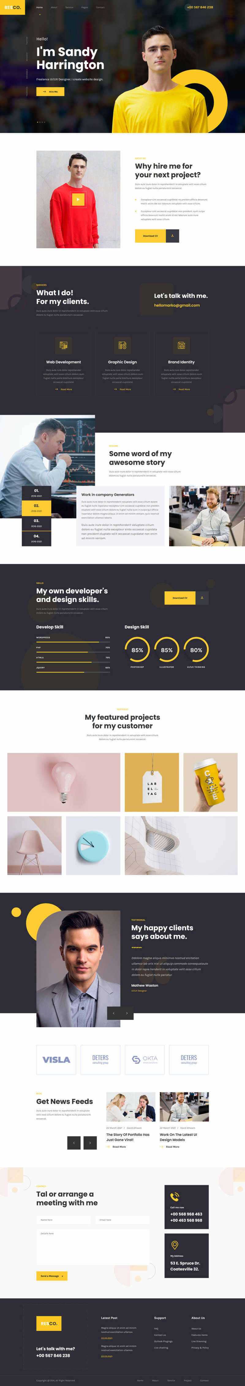 响应式个人简历介绍html5模板 - 源空间