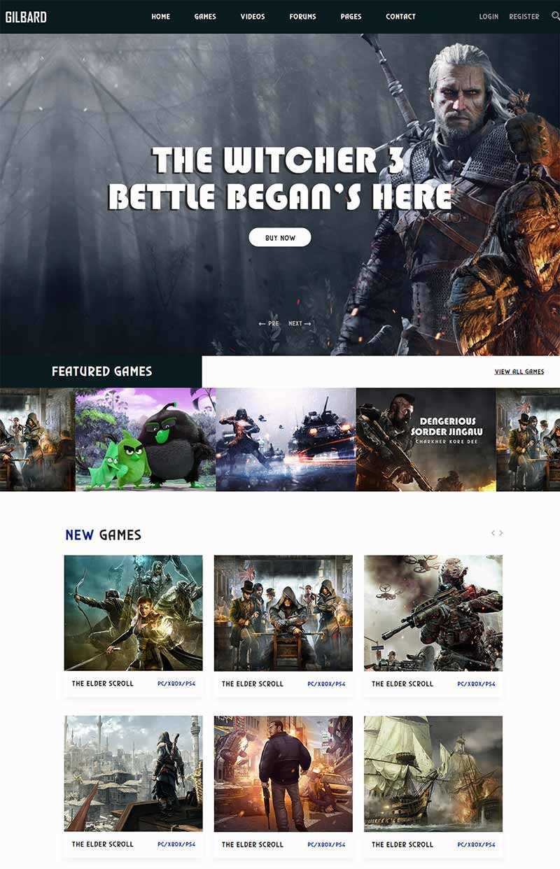 Bootstrap响应式游戏网站html模板 - 源空间