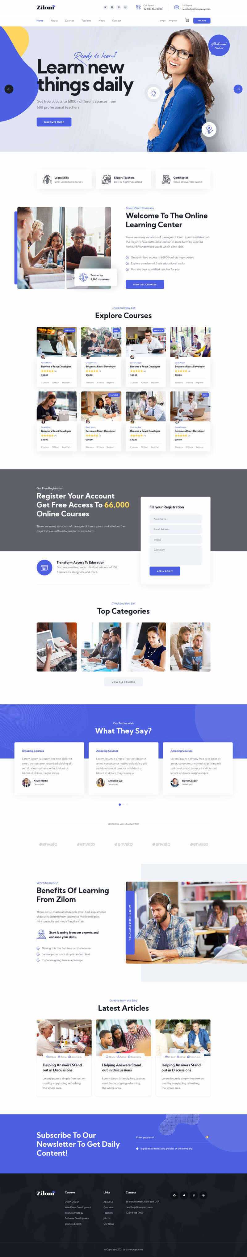 bootstrap在线教育学习官网HTML模板 - 源空间