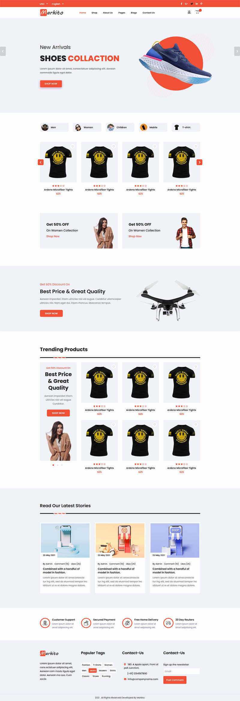 响应式多用途的生活类电商HTML模板 - 源空间