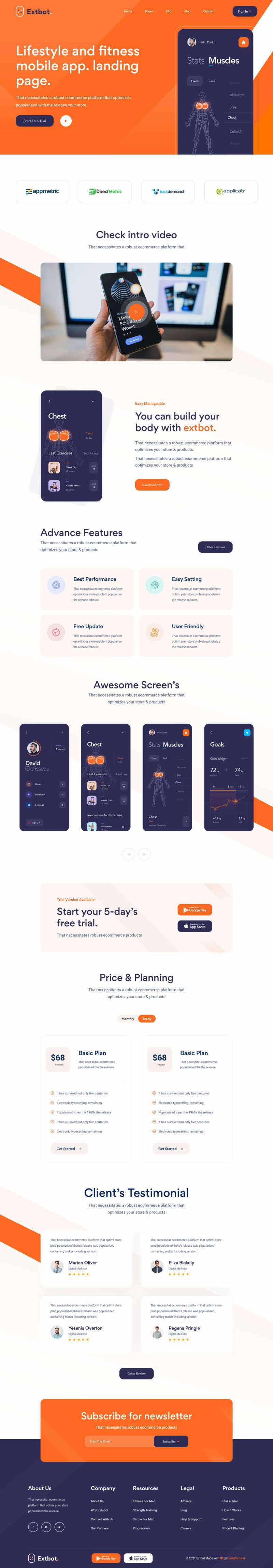 响应式健身运动app官网展示html模板 - 源空间