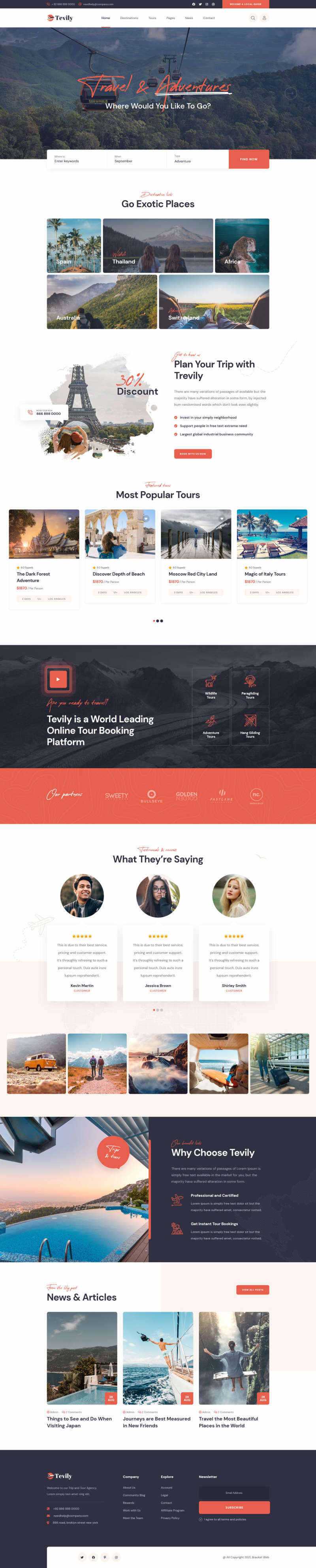 响应式的旅游团报名服务网站html模板 - 源空间