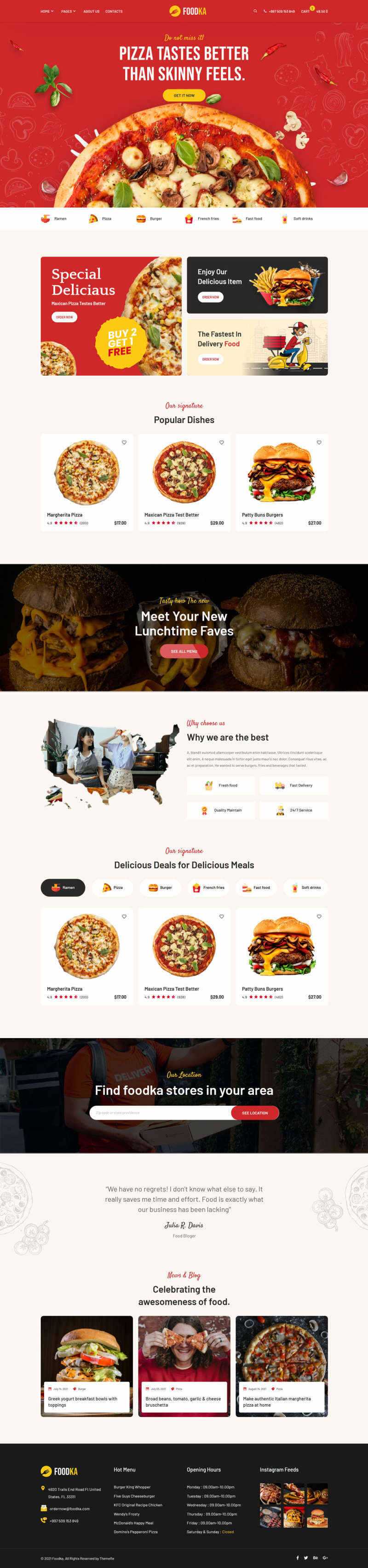 bootstrap响应式披萨店铺外卖配送HTML模板 - 源空间