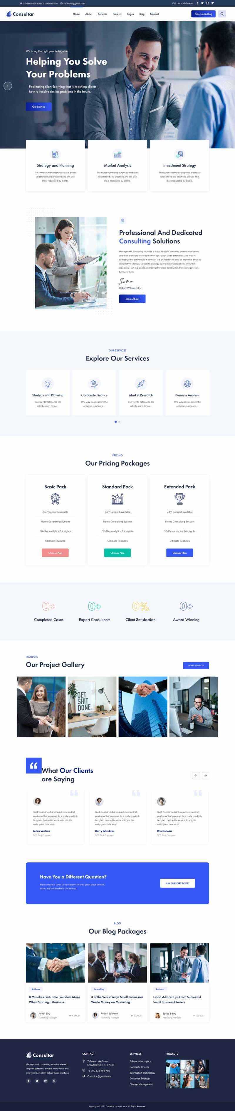 响应式商业咨询解决方案HTML5网站模板 - 源空间