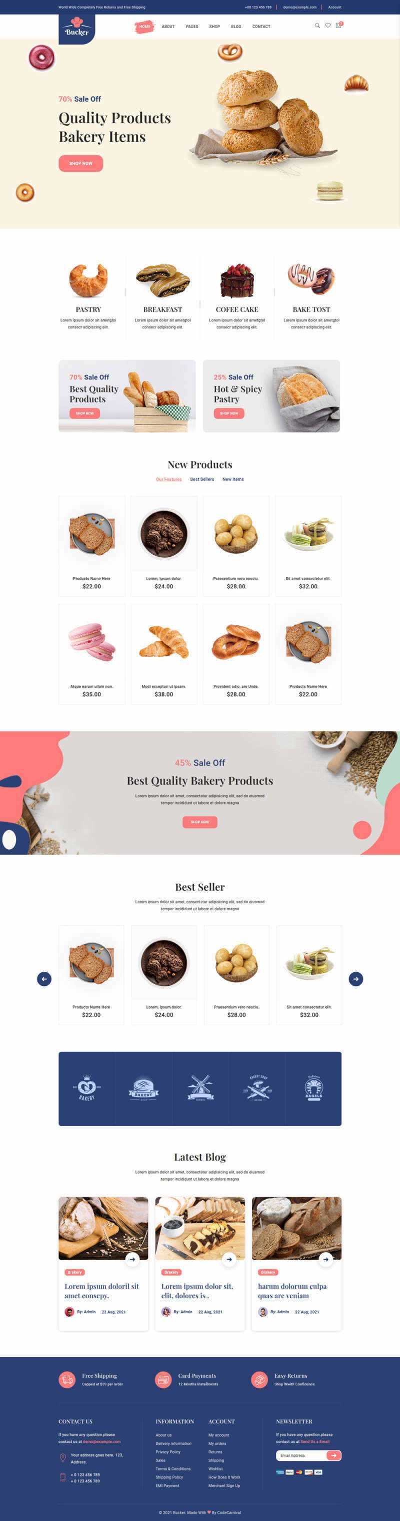 Bootstrap5甜品面包店铺HTML电商模板 - 源空间