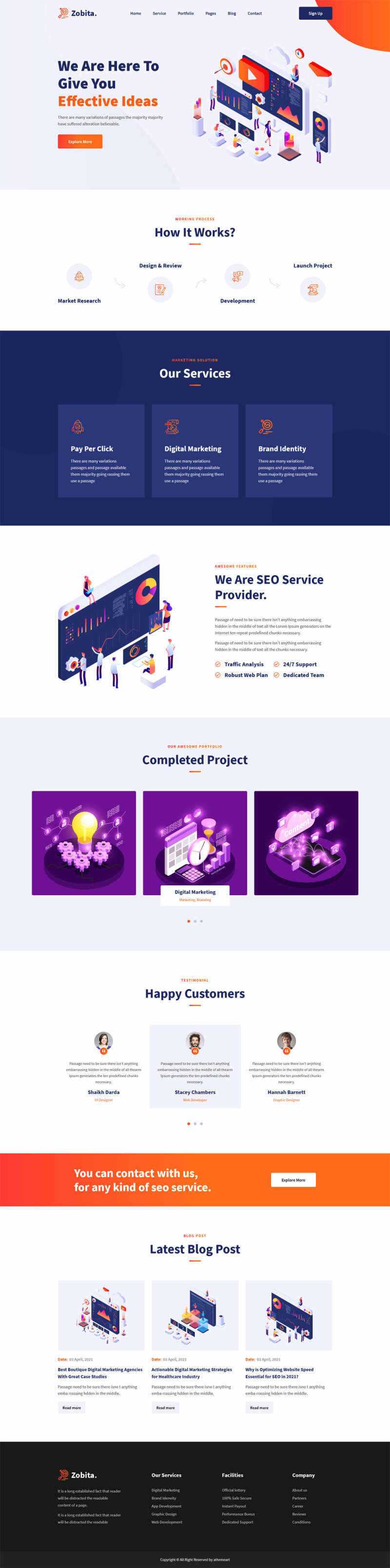 响应式数字营销网络公司HTML模板 - 源空间