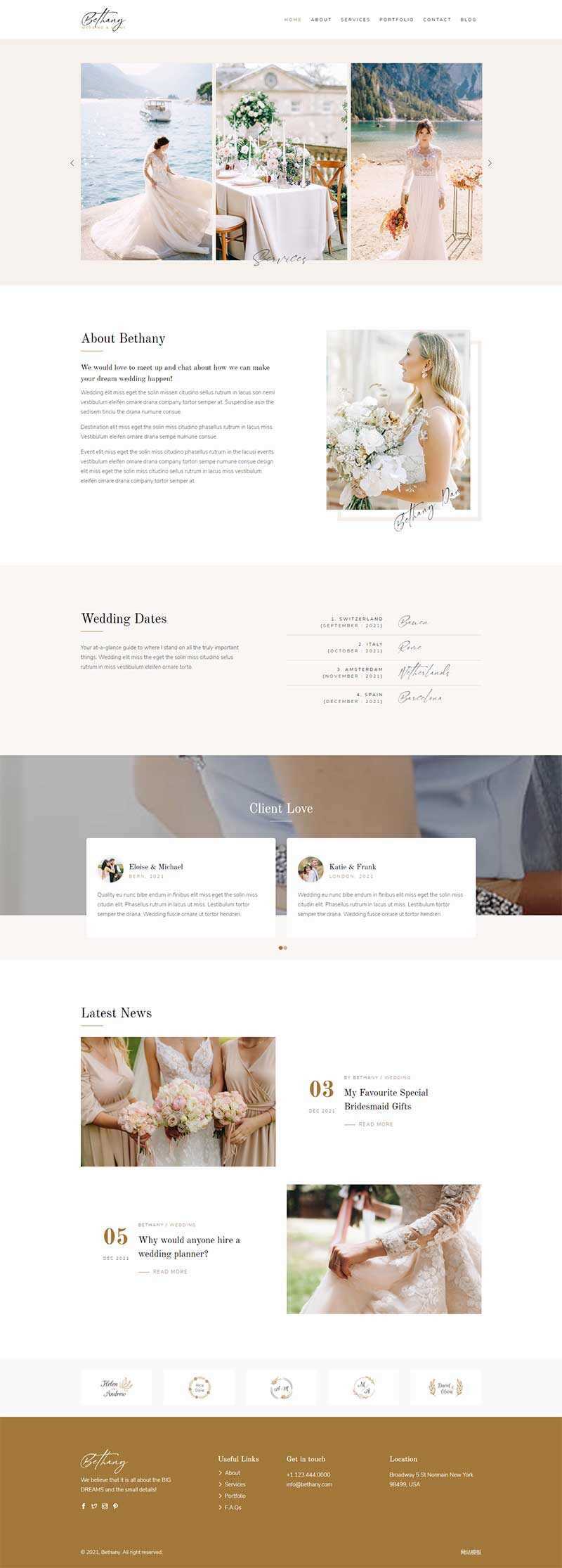 bootstrap响应式婚礼活动策划公司网页模板 - 源空间