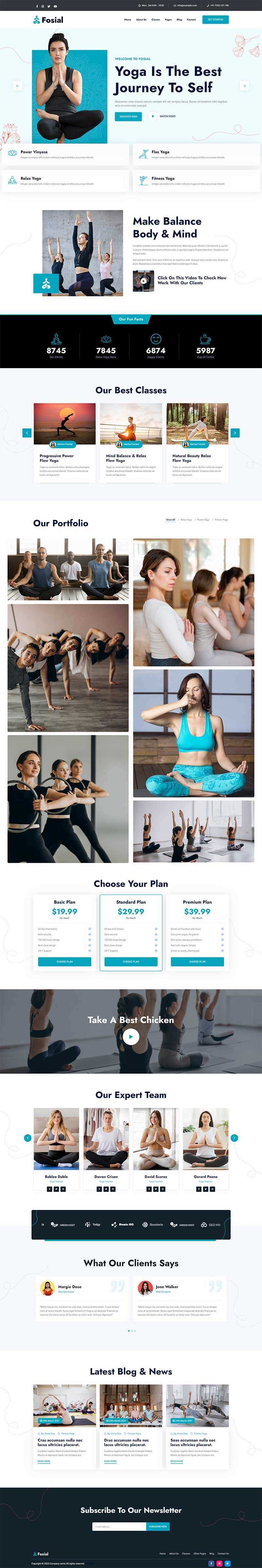 瑜伽培训机构HTML5网站模板 - 源空间