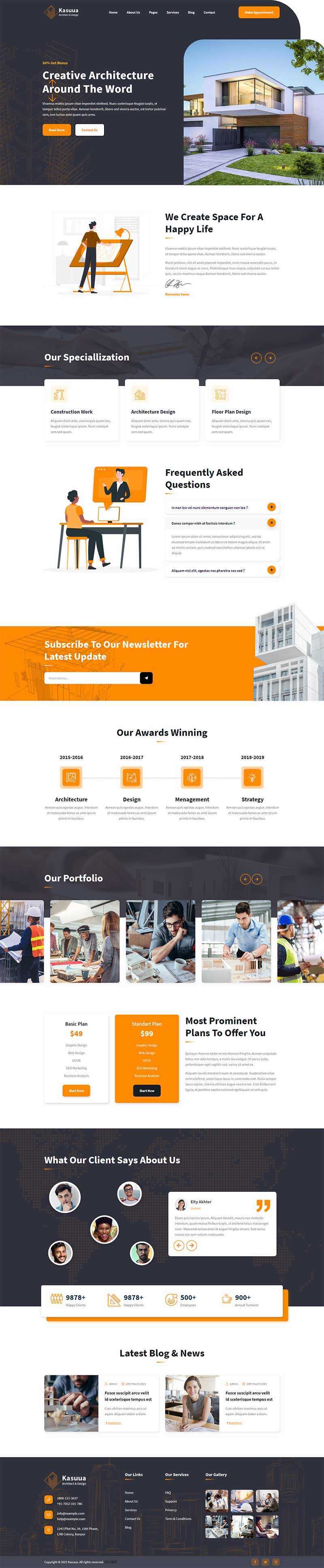 bootstrap建筑设计公司官网HTML模板 - 源空间