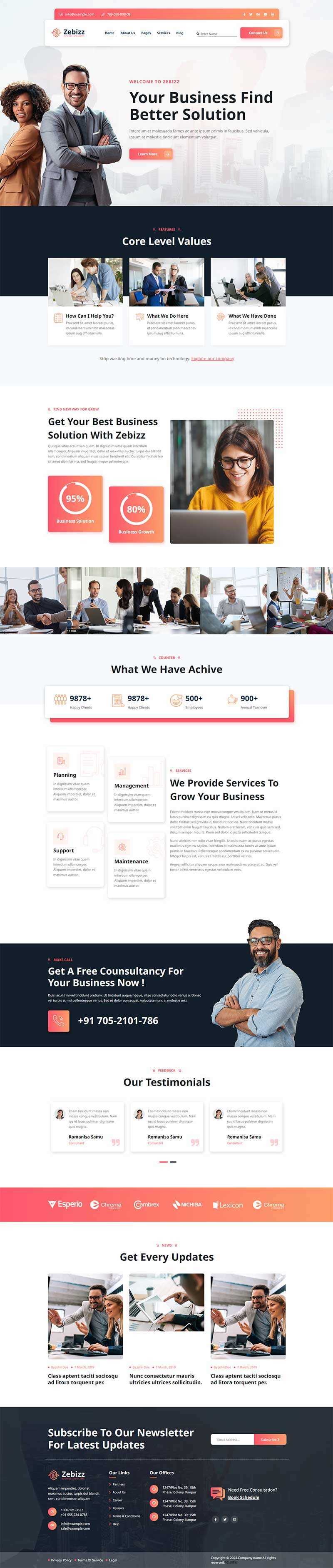 企业商务咨询服务公司网站html模板 - 源空间