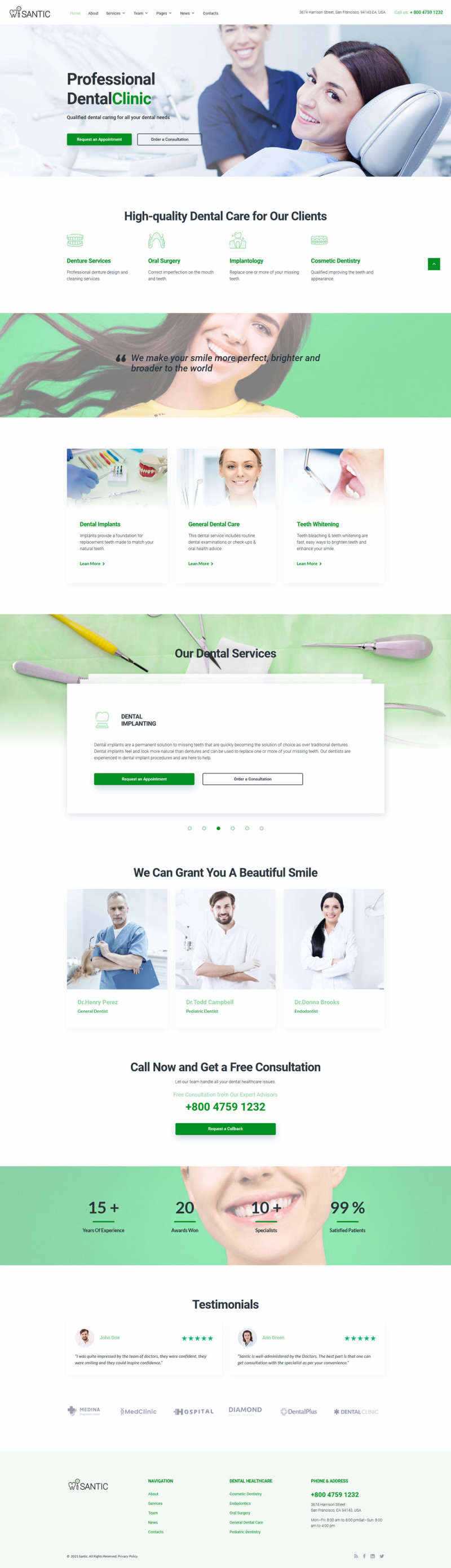 bootstrap牙科整形医院官网HTML5模板 - 源空间