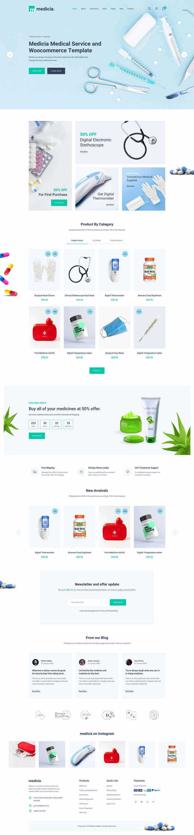 Bootstrap4医疗保健用品电子商务HTML5模板 - 源空间