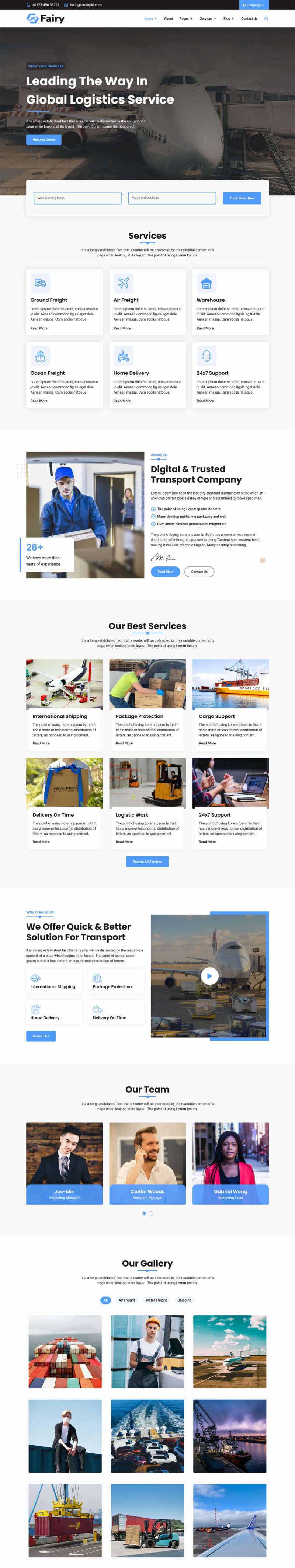 bootstrap响应式多功能的物流快递公司HTML模板 - 源空间