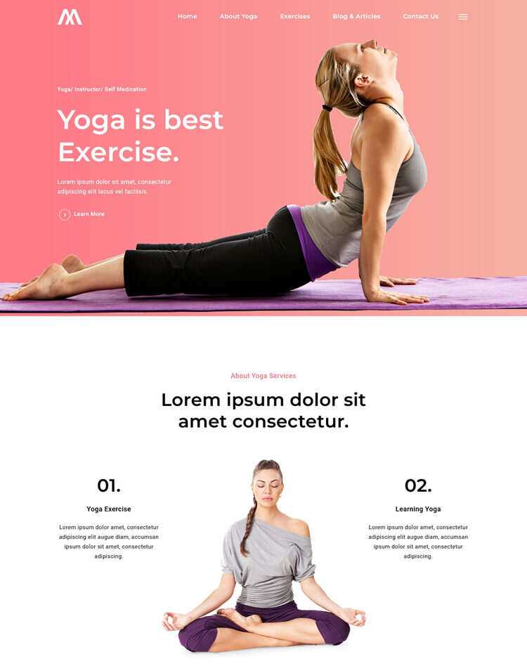 瑜伽馆瑜伽培训中心网站html5模板 - 源空间