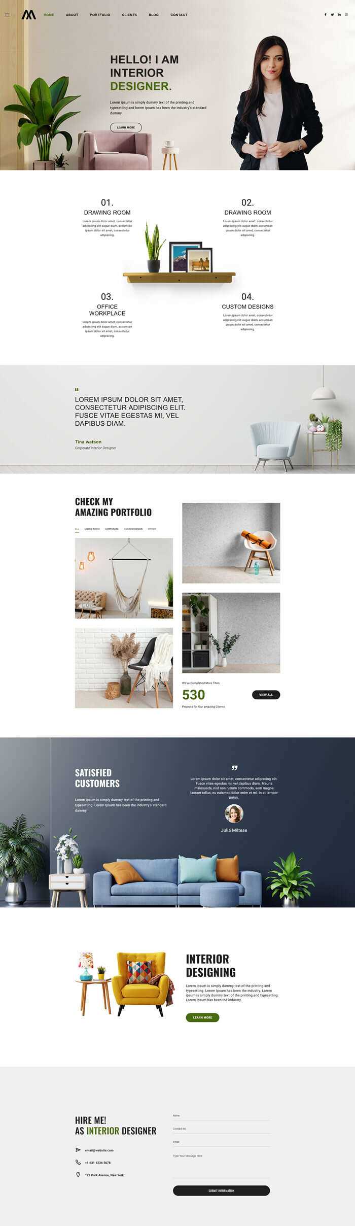 室内设计师个人作品简历html5模板 - 源空间
