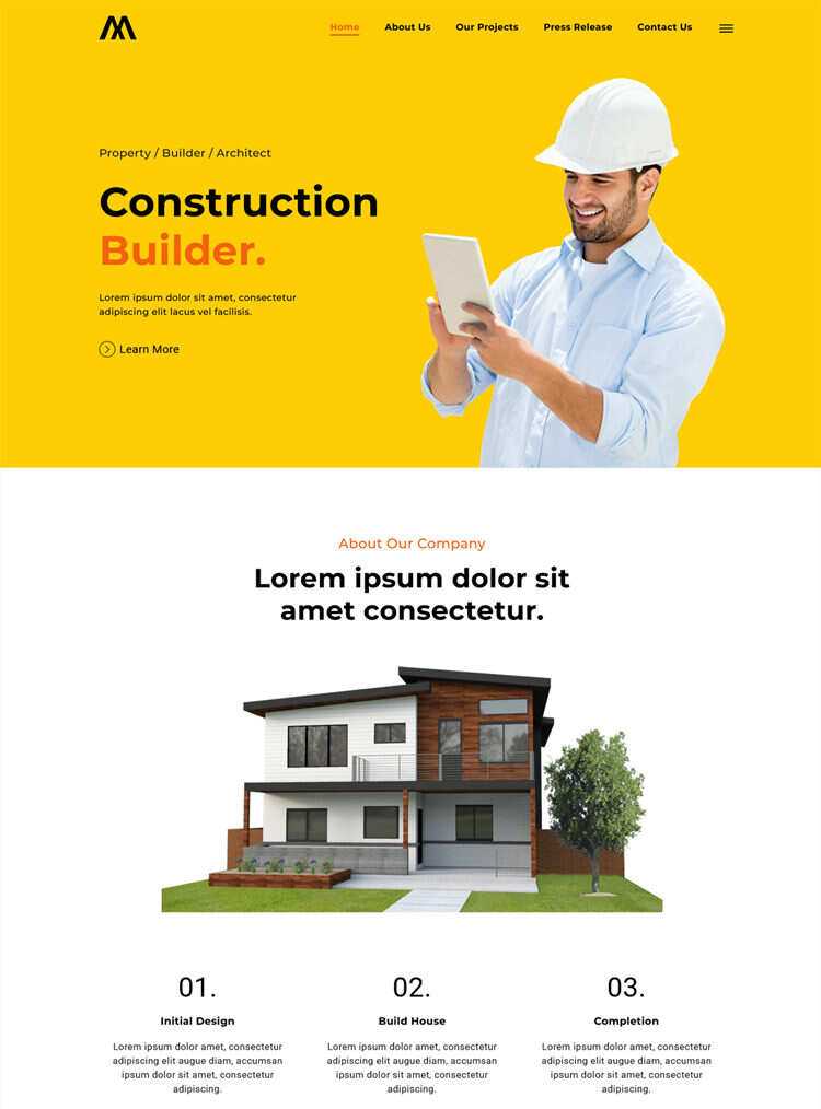 房地产建筑开发商网站html5模板 - 源空间
