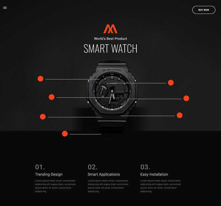 时尚腕表产品介绍html5模板 - 源空间
