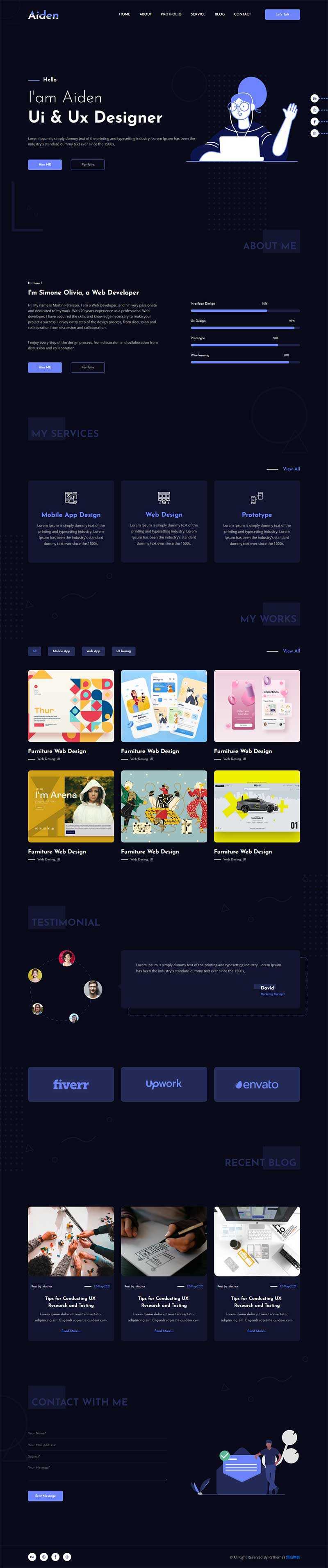 创意的个人作品主题html模板 - 源空间