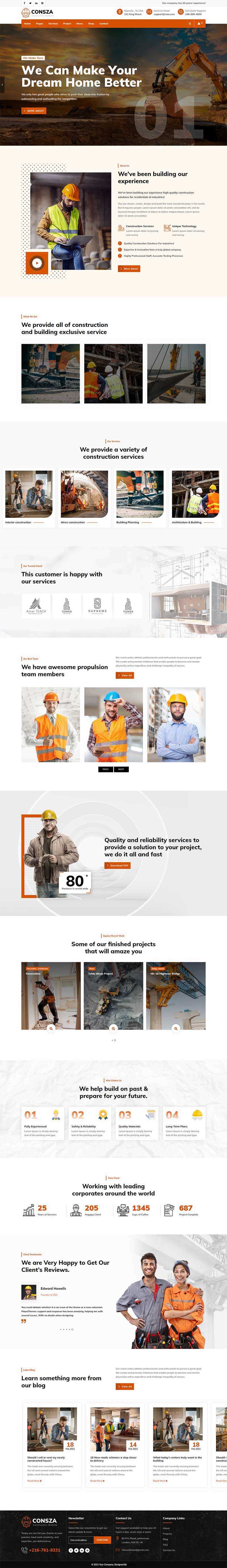 响应式房地产建筑工程企业网站HTML5模板 - 源空间
