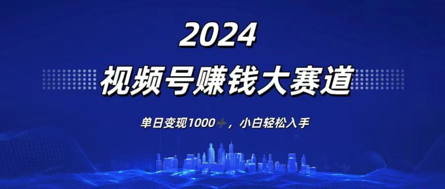 2024视频号赚钱大赛道，单日变现1000+，小白轻松入手 - 源空间
