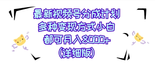 视频号创作者分成计划，多种变现方式，选择适合你领域赛道，小白轻松月入8000+（详细版） - 源空间