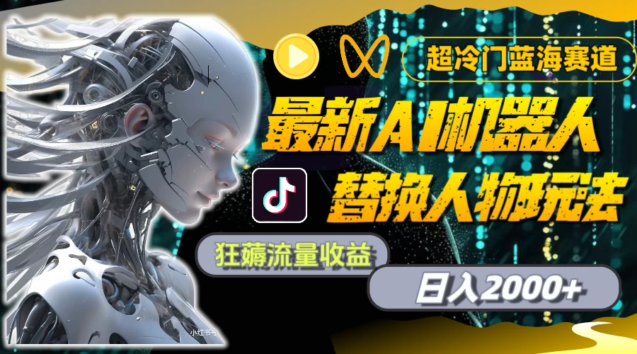 最新AI机器人替换人物玩法，超冷门蓝海赛道，日入2000+，狂薅流量收益 - 源空间