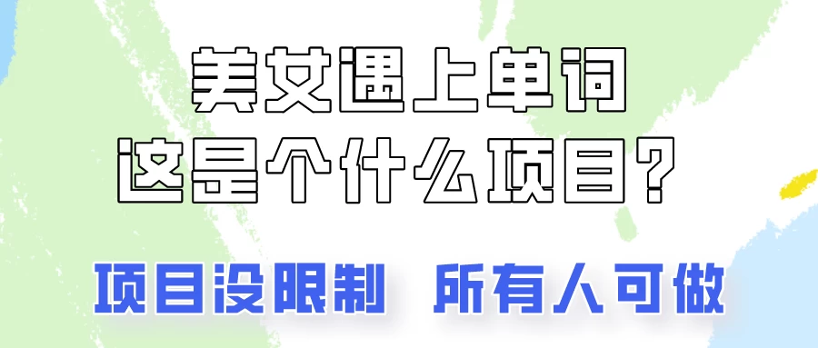 2024美女号单词暴力玩法，上手非常简单，轻松日收入500+ - 源空间