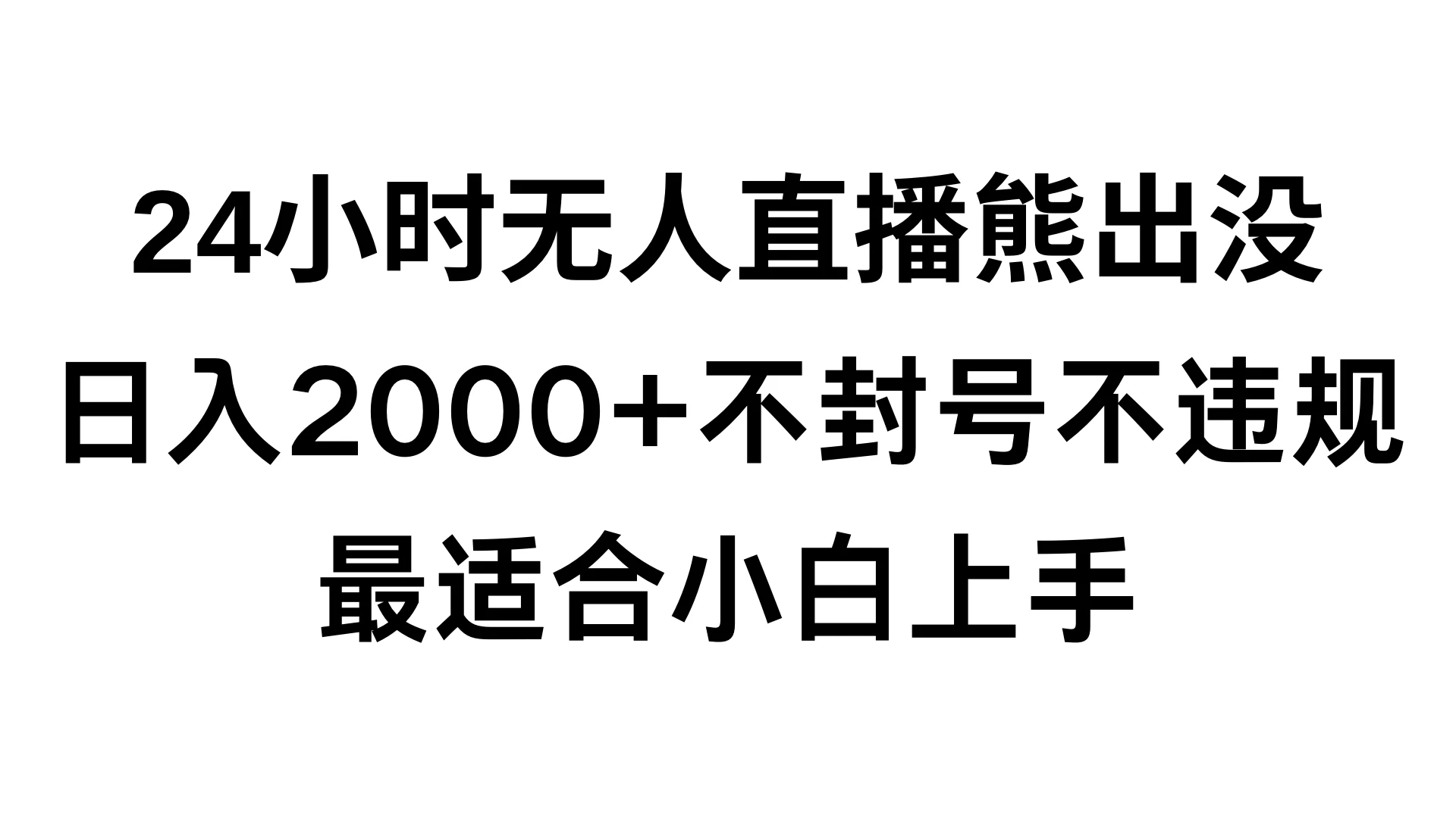 快手24小时无人直播熊出没，不封直播间，不违规，日入2000+，最适合小白上手，保姆式教学 - 源空间