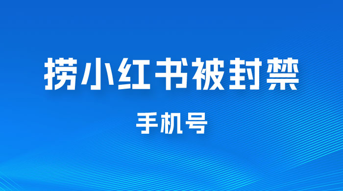 捞小红书被封禁手机号，小红书被封号禁言账号手机换绑 - 源空间