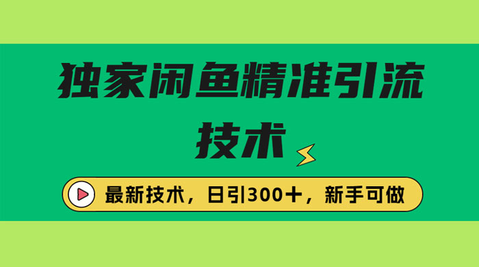 独家闲鱼引流技术，日引 300+ 实战玩法 - 源空间
