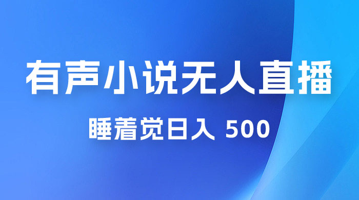有声小说无人直播，睡着觉日入 500，保姆式教学 - 源空间