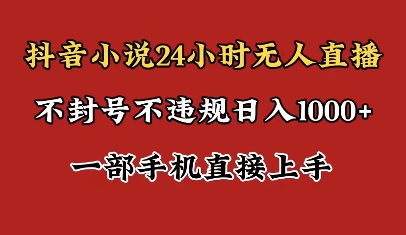 抖音小说无人直播日入1000+，不封号不违规，24小时无人直播，一部手机直接上手，保姆式教学 - 源空间
